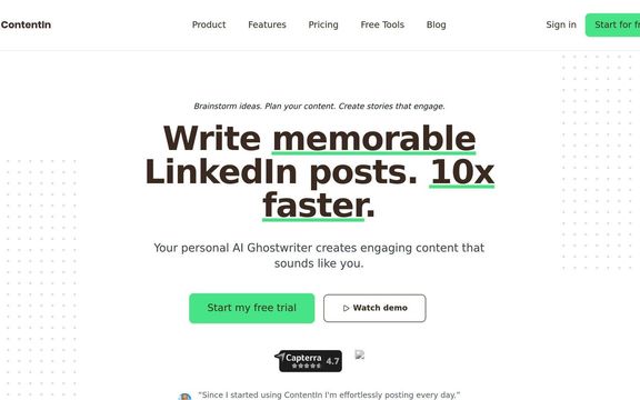 Screenshot of ContentIn